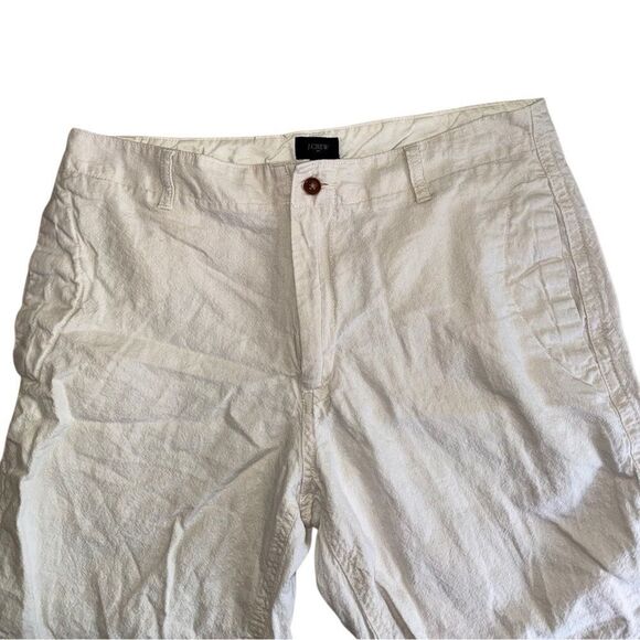 J. Crew Mens Linen Blend Shorts in Cream Size 33W - Picture 3 of 7